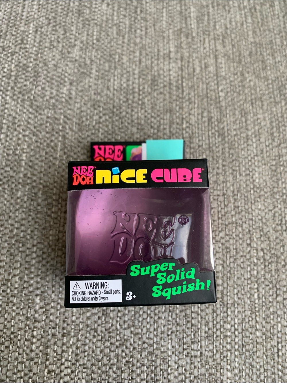 Nee Doh Nice Cube Super Solid Squish Squeezable Stress Reliever Toy Purple